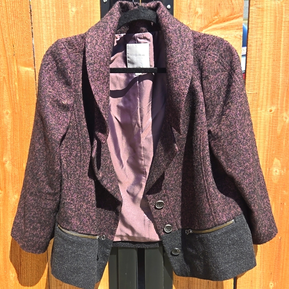 "Nordstrom Collection" Women's Purple and Gray Blazer sz L
